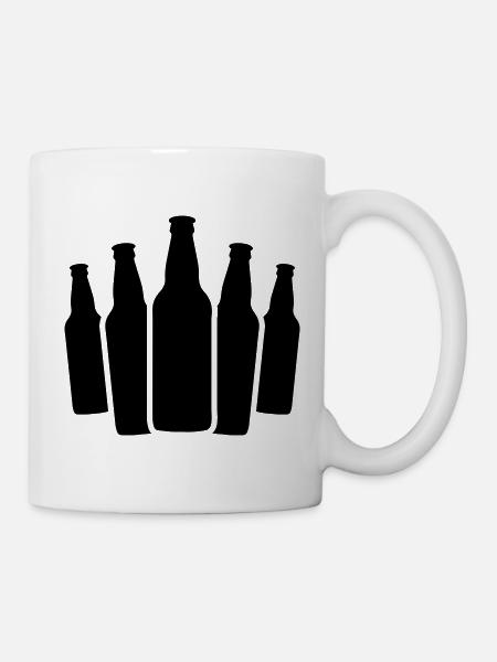 Bierflaschen - Tasse - Weiß