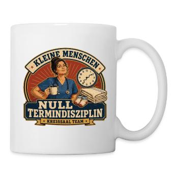 Kleine Menschen Null Termindisziplin - Tasse - Weiß - Rechts