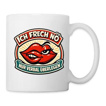 Ich Frech Nö – Lippenkarikatur Shirt - Tasse - Weiß - Rechts