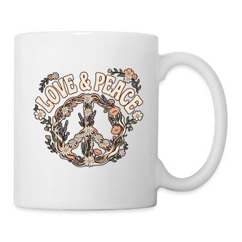 Amour et paix - Mug blanc - blanc - Droite