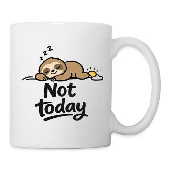 Not today Sloth Funny Minimalist Design - Mug - white - Right