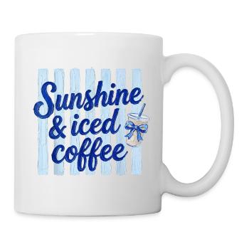 Sunshine & Iced Coffee on Blue Slats - Mug - white - Right
