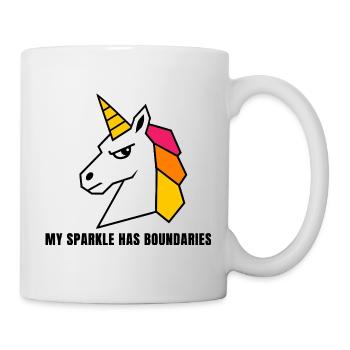Geometrischer Regenbogen-Unicorn - Tasse - Weiß - Rechts