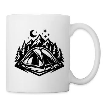 Symbole de camping en plein air sous tente - Mug blanc - blanc - Droite