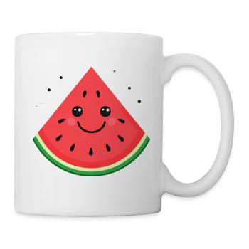 Kawaii Wassermelonenscheibe Smile - Tasse - Weiß - Rechts