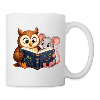 Reading Evening Owl and Mouse - Mug - white - Right