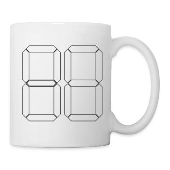 NUMÉRO 08 Zéro Huit Cadeau d’anniversaire numérique - Mug blanc - blanc - Droite