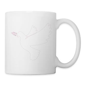 Taube mit Olivenzweig Linienkunst - Tasse - Weiß - Rechts