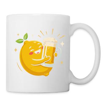 Bière Radler Citron drôle avec chope de bière - Mug blanc - blanc - Droite