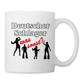 Deutscher Schlager Party Motif - Tasse - Weiß - Rechts