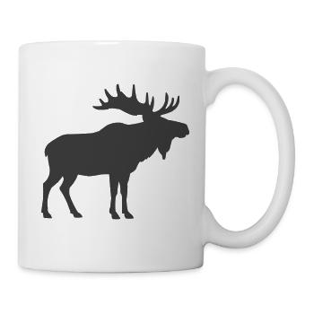 Elch Silhouette Waldnacht - Tasse - Weiß - Rechts