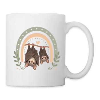 Bat Mom & Baby – Cute Boho Bat - Mug - white - Right