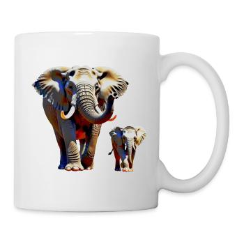 Éléphants - Mug blanc - blanc - Droite