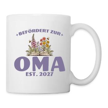 Befördert Zur Oma 2027 Schwangerschaft Geschenk - Tasse - Weiß - Rechts