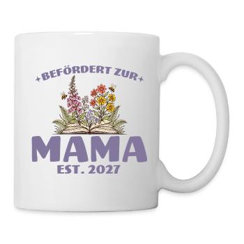 Befördert Zur Mama 2027 Schwangerschaft Geschenk - Tasse - Weiß - Rechts