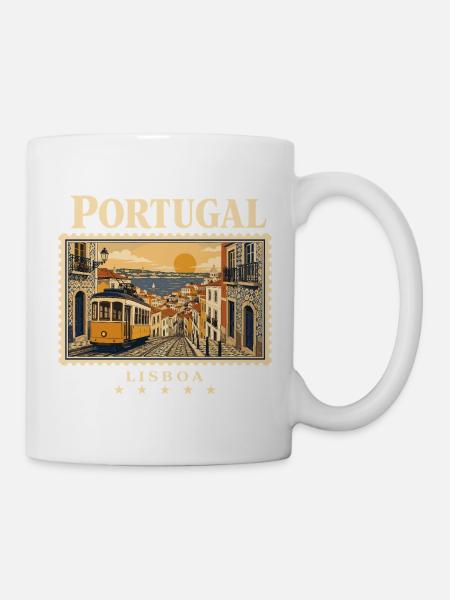 Lissabon Sonne und Gassenzauber - Tasse - Weiß