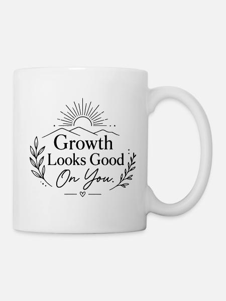 Growth Looks Good On You – Minimalist Motivational - Mug - white