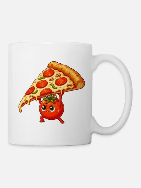 Pizzaheld Tomate - Tasse - Weiß