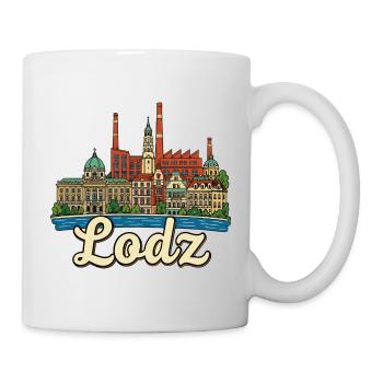 Lodz Poland Industrial Architecture Retro Sketch - Mug - white - Right
