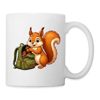Aventurier Écureuil avec des Noix - Mug blanc - blanc - Droite