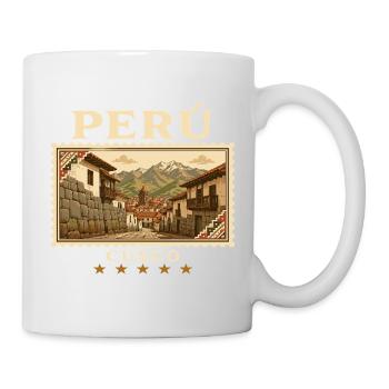 Peru Cusco Vintage Reisemarke - Tasse - Weiß - Rechts