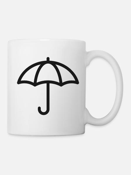 Schirmlinie-Symbol Minimalwetterschutz-Schild - Tasse - Weiß