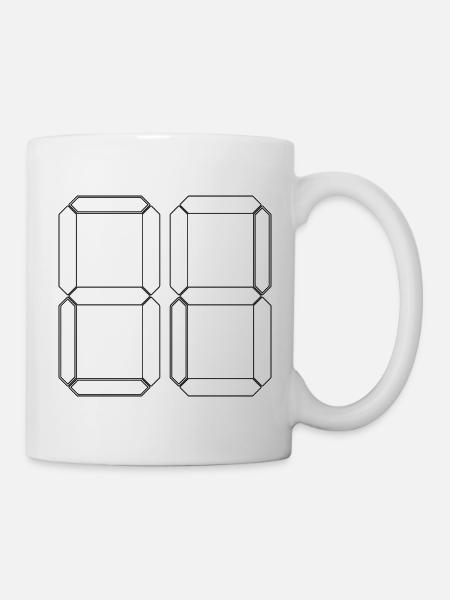 NUMMER 45 Fünfundvierzig Geschenk Digital - Tasse - Weiß