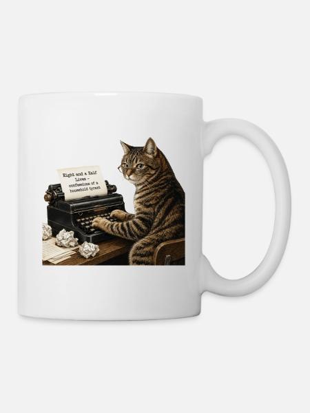 Romancier Cat - Mug blanc - blanc
