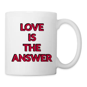 L’amour est la réponse : Rouge audacieux - Mug blanc - blanc - Droite