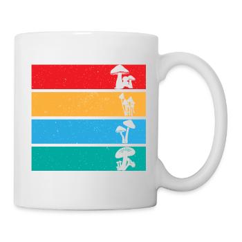 Design rétro des rayures champignons - Mug blanc - blanc - Droite