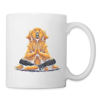 Lustiges Yoga Golden Retriever Geschenk - Tasse - Weiß - Rechts
