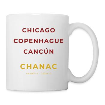 Chanac Lozère - Chicago - Copenhague - Cancùn - Mug blanc - blanc - Droite