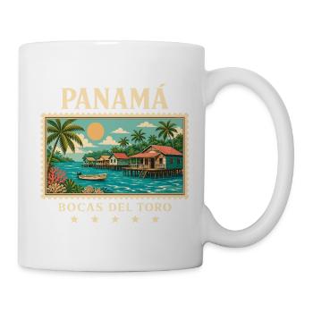 Panama Bocas del Toro Vintage Reisemarke - Tasse - Weiß - Rechts