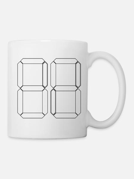 NUMMER 65 Fünfundsechzig Geschenk Digital - Tasse - Weiß