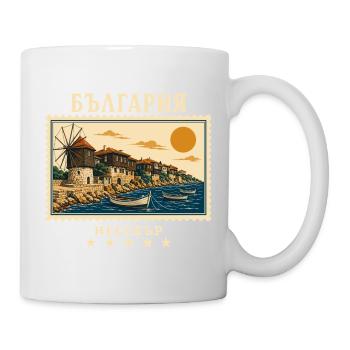 Bulgarien Nessebar Vintage Reisemarke - Tasse - Weiß - Rechts