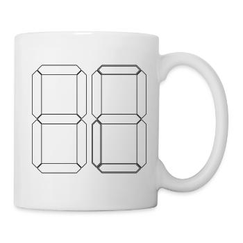 NUMMER 84 Vierundachtzig Geschenk Digital - Tasse - Weiß - Rechts