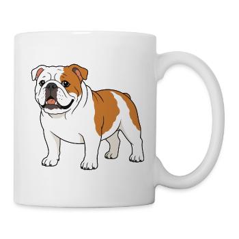 Cartoon Bulldog Print on Clothing - Mug - white - Right