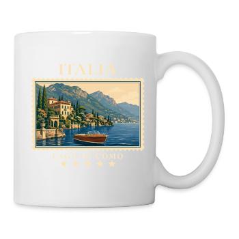 Italien Lago di Como Vintage Reisemarke - Tasse - Weiß - Rechts