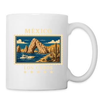 Mexiko Los Cabos Vintage Reisemarke - Tasse - Weiß - Rechts