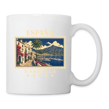 Spanien Marbella Vintage Reisemarke - Tasse - Weiß - Rechts