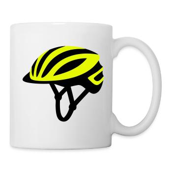 Yellow Bicycle Helmet Graphic - Mug - white - Right