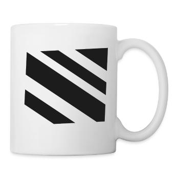 Motif diagonal noir blanc - Mug blanc - blanc - Droite