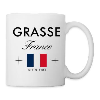 Grasse Frankreich Koordinaten Reise Souvenir - Tasse - Weiß - Rechts