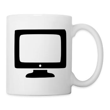 Écran d’ordinateur rétro Blanc vintage années 80 et 90 - Mug blanc - blanc - Droite