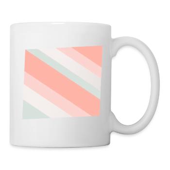Pastel Diagonal Stripes Peach Mint - Mug - white - Right