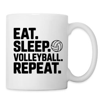 Mange. Dors. Volley. Répétez. - Mug blanc - blanc - Droite