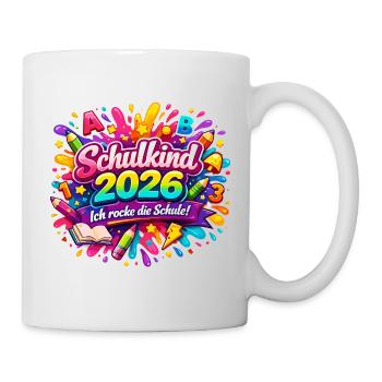 Einschulung 2026 - Ich rocke die Schule - Tasse - Weiß - Rechts