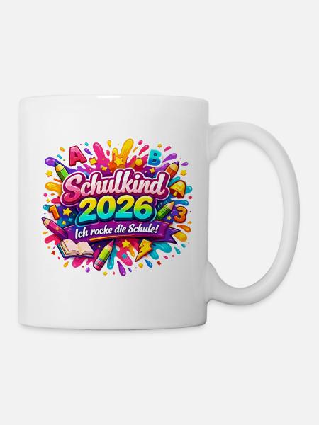 Einschulung 2026 - Ich rocke die Schule - Tasse - Weiß