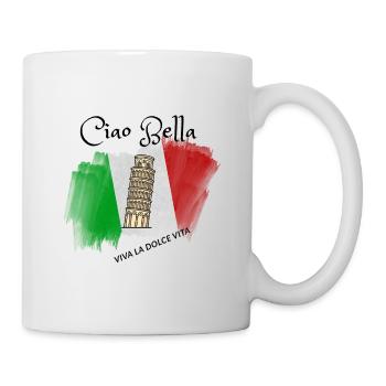 Leaning Tower on Italian Flag Brush - Mug - white - Right
