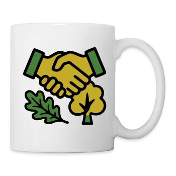 Poignée de main Logo de la Forêt Naturelle - Mug blanc - blanc - Droite
